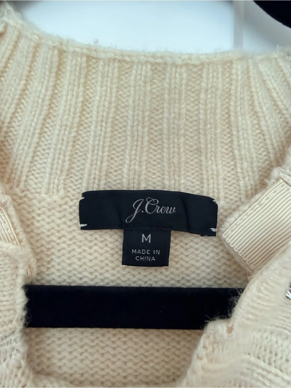 J. Crew Cream Sweater with Jeweled Buttons
